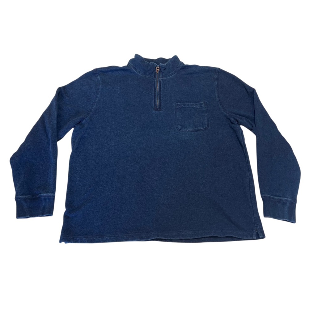 Gap Dark Indigo 1/4 Zip Pocket Pullover Sweatshirt Men’s Size XL Preppy Casual